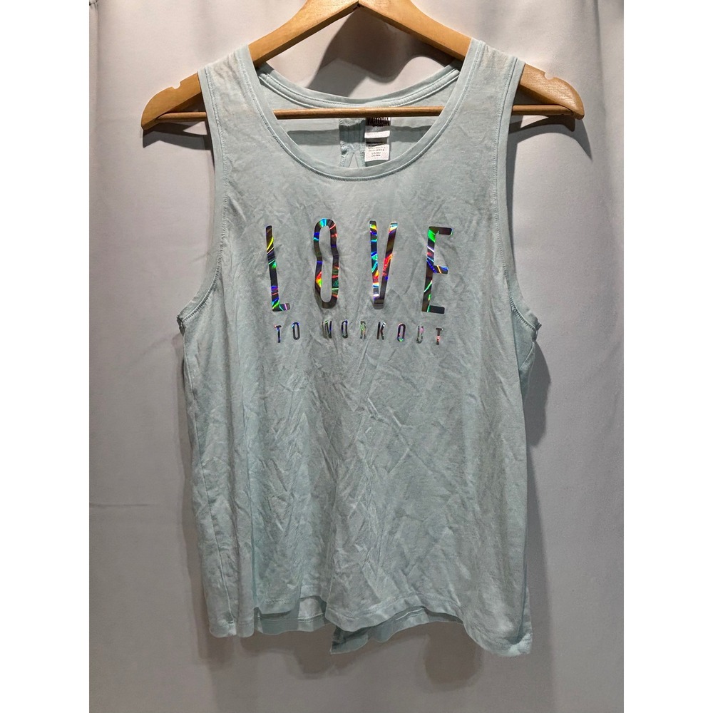 Victoria Sport Tank Top Women Small Mint Love To Workout Holographic Keyhole